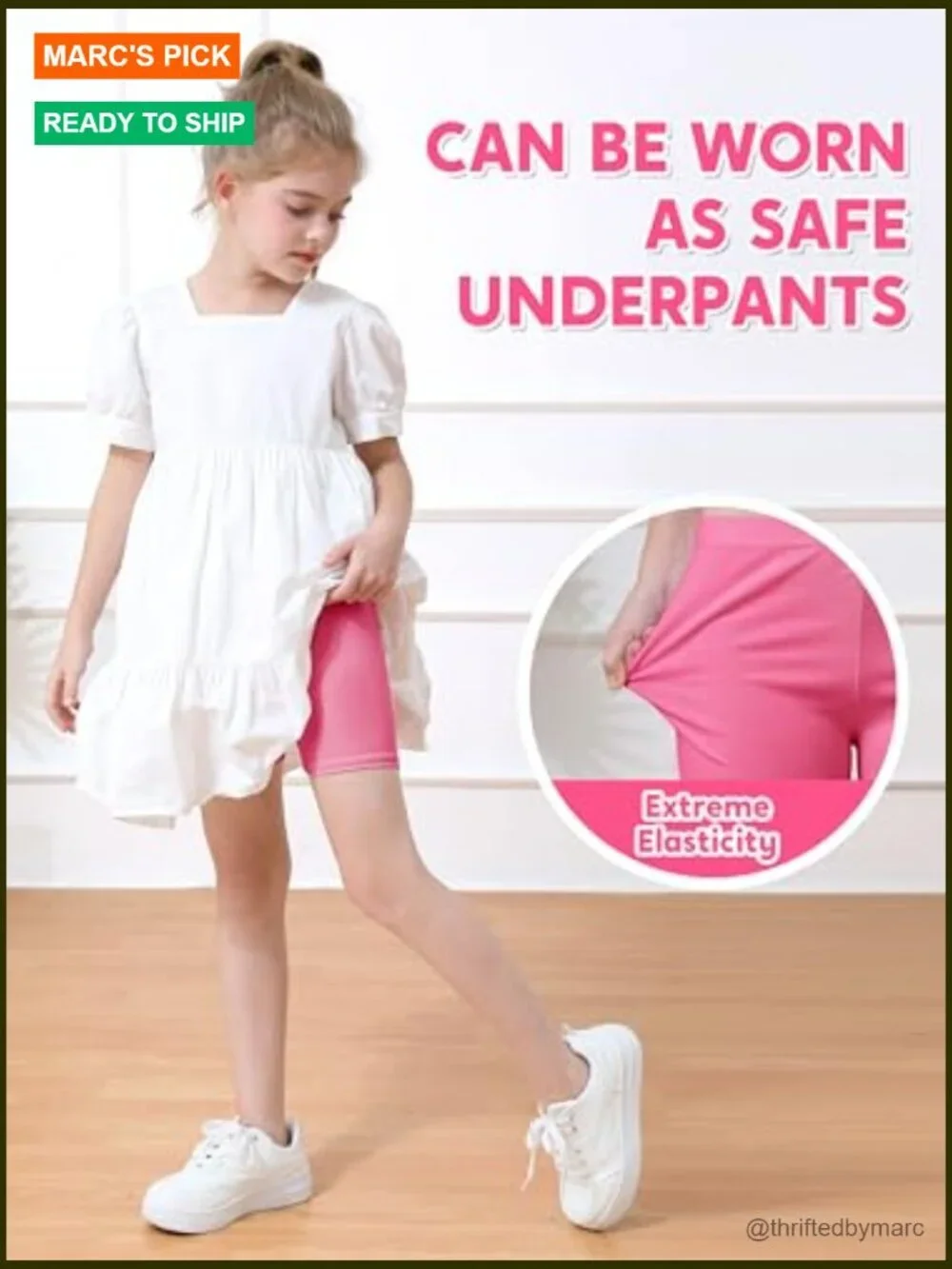 6 Pack Cotton Biker Shorts for Girls Safety Under Dress Dance Shorts